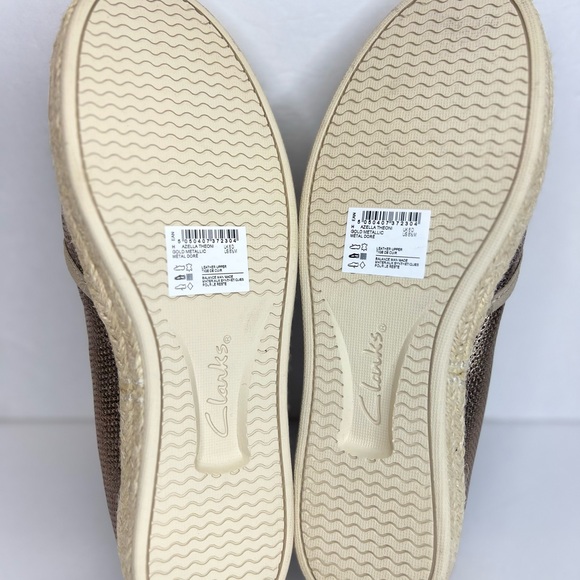 Clarks Collection Womens Azella Theoni Rose Gold Metallic Slip Ons Sz 8.5M NWOB - Picture 16 of 16